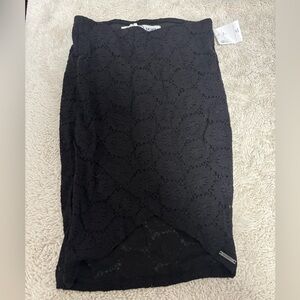 NWT Superdry Black Asymmetrical Lace Skirt